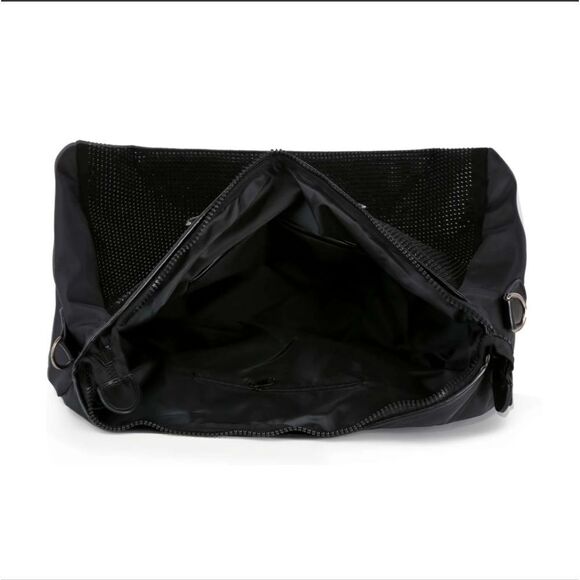 SALE LAST 1 Black Duffel Bag Rhinestone Bling Accented Travel Gym Bag Activewear - Picture 8 of 11